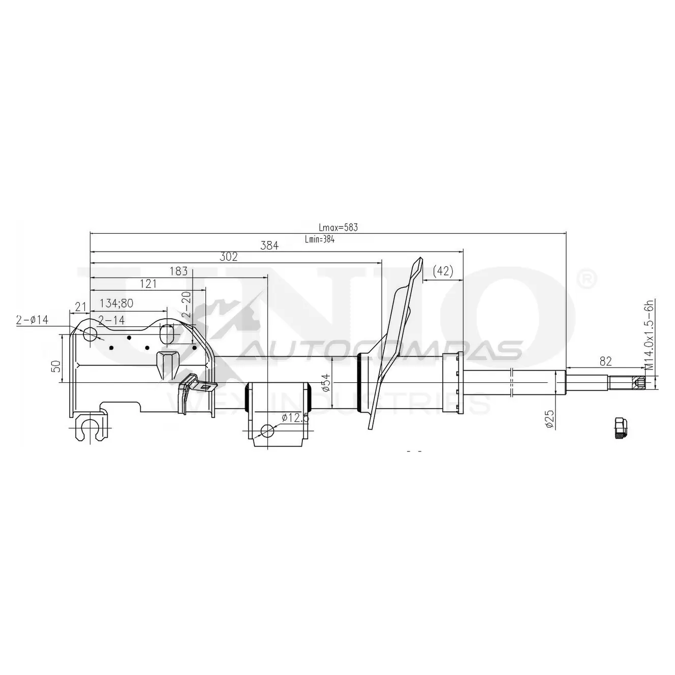 Амортизатор газовый передней подвески UNIO 1441312952 VFS CR SAB-10593