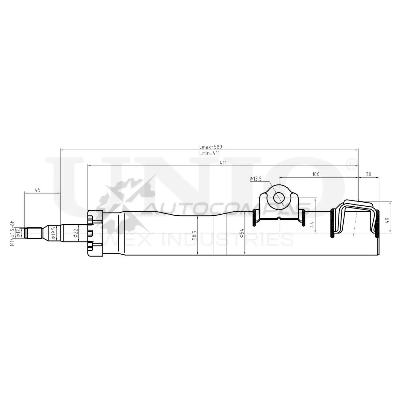 Амортизатор газовый передней подвески UNIO 1441312954 SAB-10601 E XLY8DO