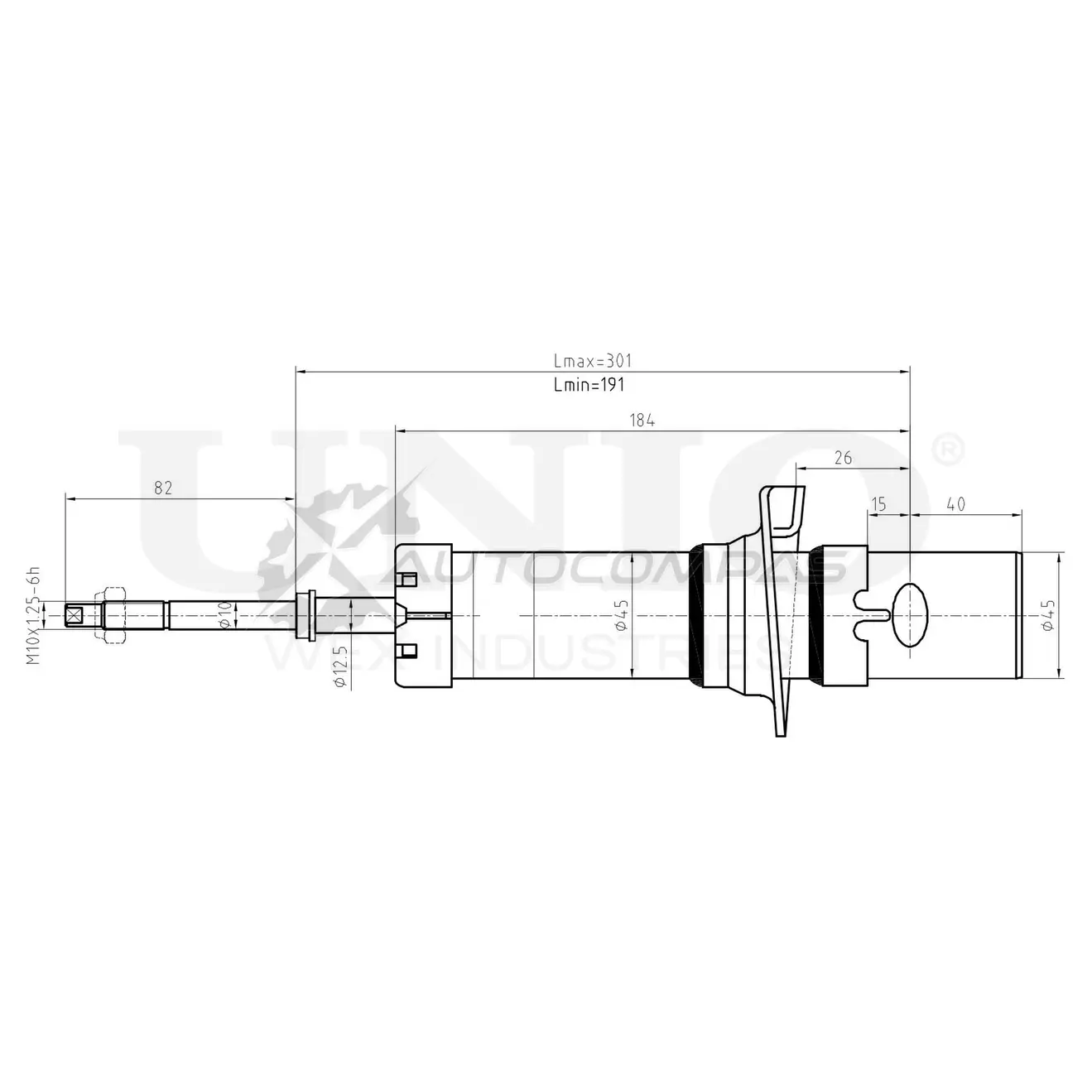 Амортизатор газовый передней подвески UNIO SAB-10516 IIM6 B5 1441312957