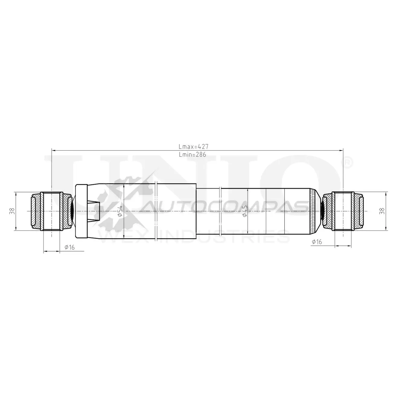 Амортизатор газовый передней подвески UNIO SAB-10694 TI9I6S N 1441312958