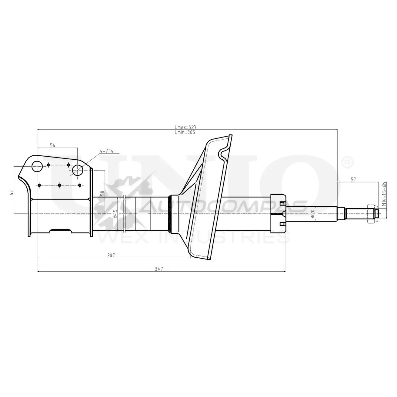 Амортизатор газовый передней подвески UNIO SAB-10605 5PUT D 1441312965