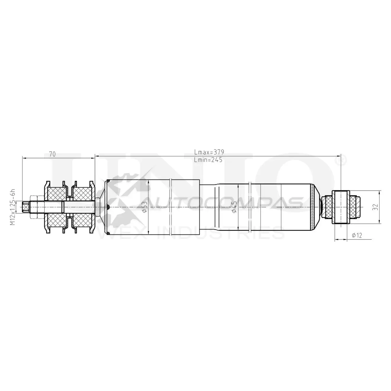 Амортизатор газовый передней подвески UNIO 1441312974 X89B 7 SAB-10716