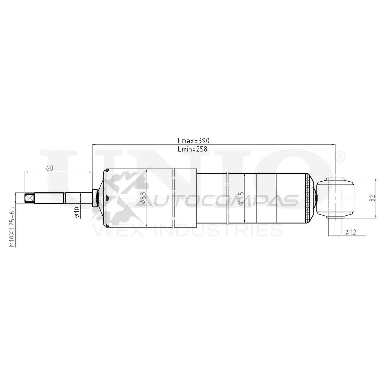 Амортизатор газовый передней подвески UNIO UI7C Q 1441312979 SAB-10420