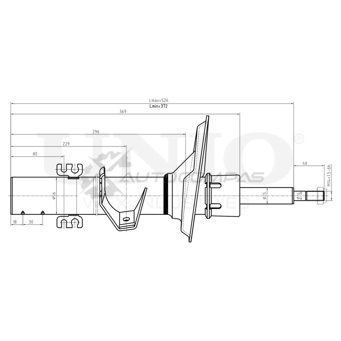 Амортизатор газовый передней подвески левый UNIO 1441313062 SAB-10226 VK W5NO