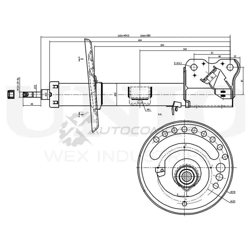 Амортизатор газовый передней подвески левый UNIO R5GX PP 1441313108 SAB-10240