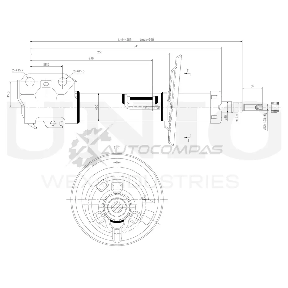 Амортизатор газовый передней подвески правый UNIO 1441313202 SAB-10301 OK5 9RY