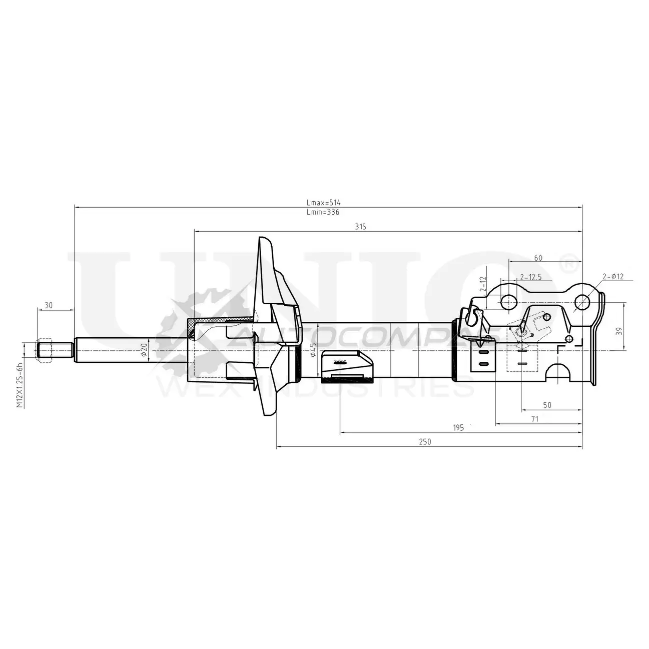 Амортизатор газовый передней подвески правый UNIO 95DK 0Y 1441313267 SAB-10231