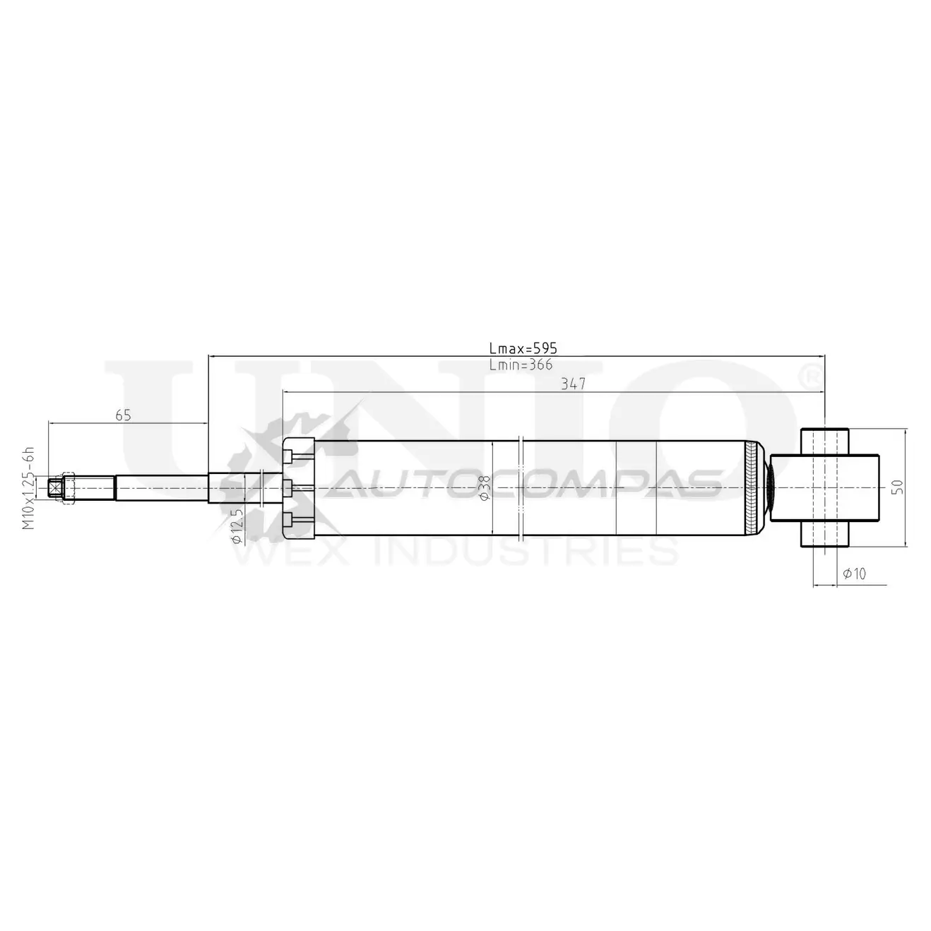 Амортизатор масляный задней подвески UNIO 1441313334 0QXM8P S SAB-20020