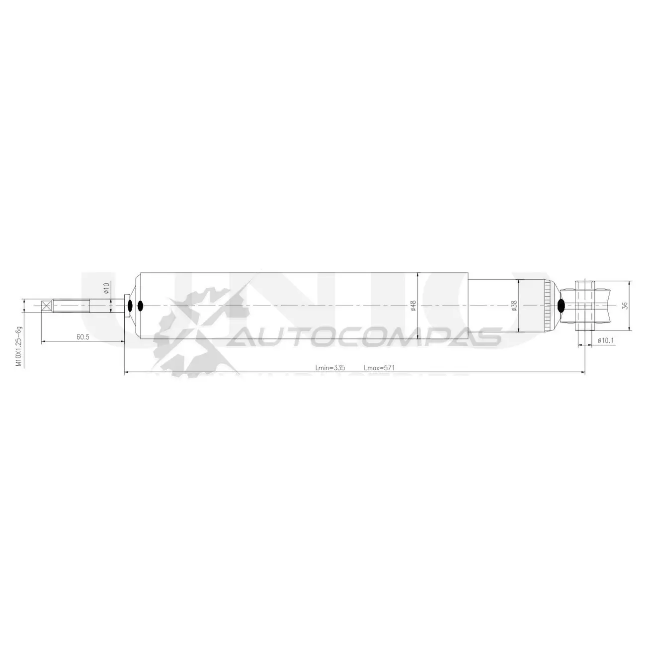 Амортизатор масляный задней подвески UNIO 4Y BHA1D 1441313343 SAB-20013