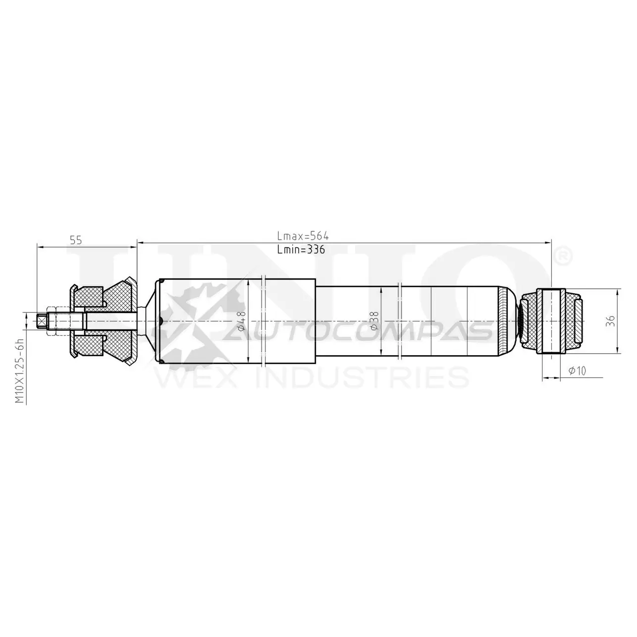Амортизатор масляный задней подвески UNIO SAB-20015 1441313349 WX ASVS
