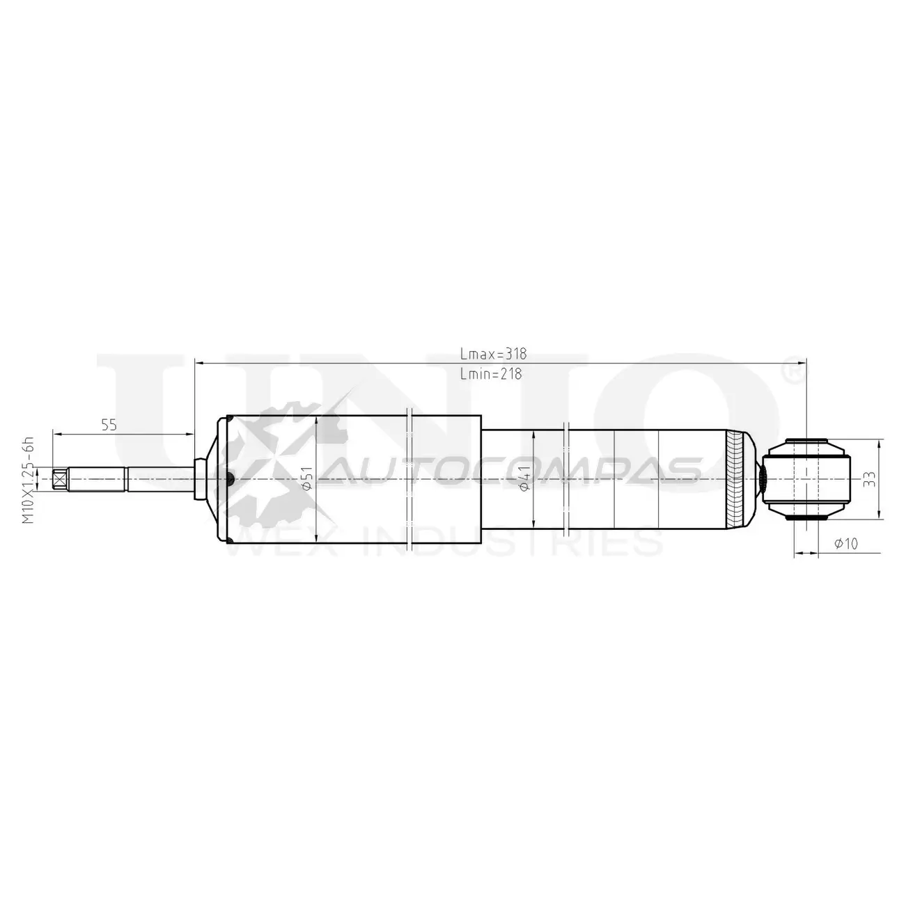Амортизатор масляный передней подвески UNIO 3X 9QO SAB-20023 1441313354