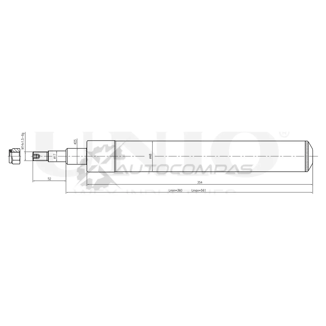 Амортизатор масляный передней подвески UNIO SAB-20042 1441313360 X8 REH
