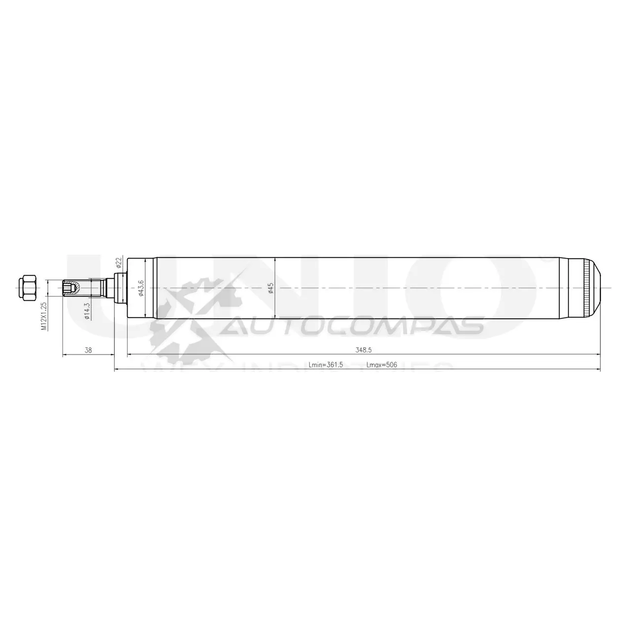 Амортизатор масляный передней подвески UNIO Y3 8BNH SAB-20043 1441313369