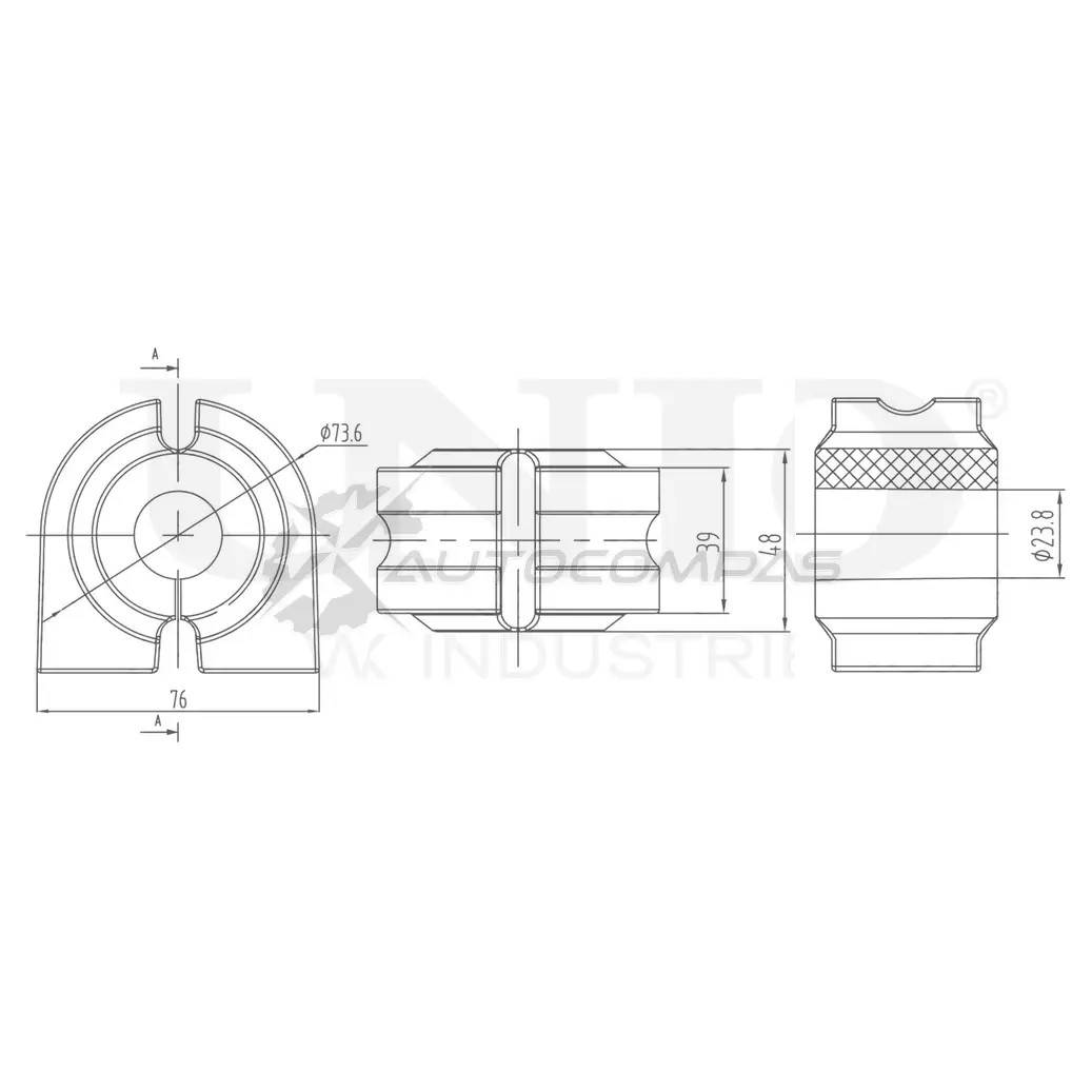 Втулка переднего стабилизатора UNIO RMP-10225 SF14 H7D 1441313553