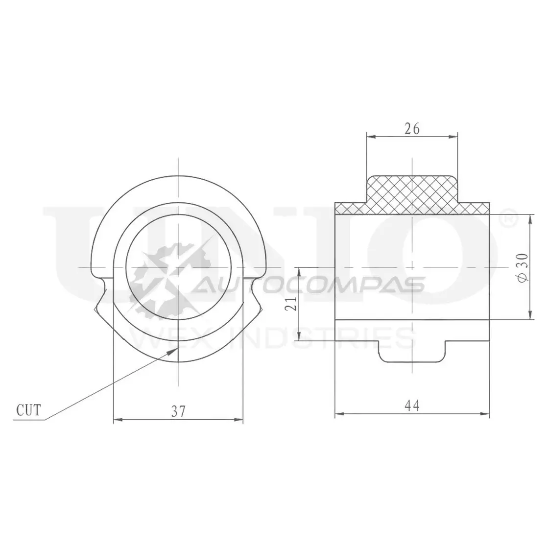 Втулка переднего стабилизатора UNIO MG HHE RMP-10228 1441313594