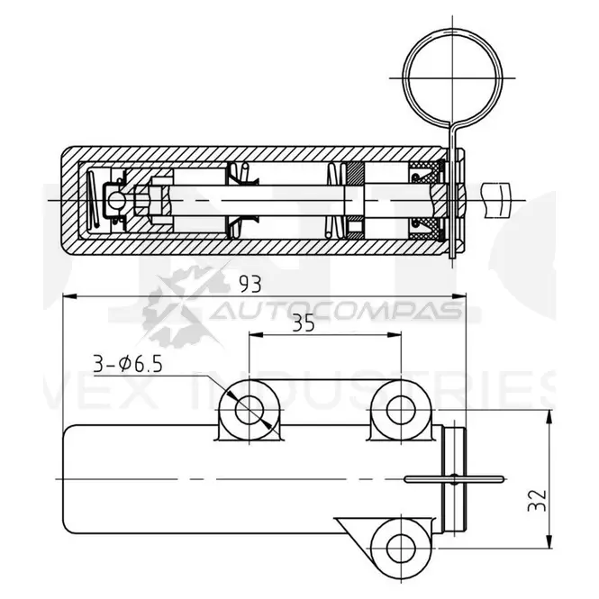 Гидравлический натяжитель ремня ГРМ UNIO TNS-10248 VE8T M 1441313725 изображение 3