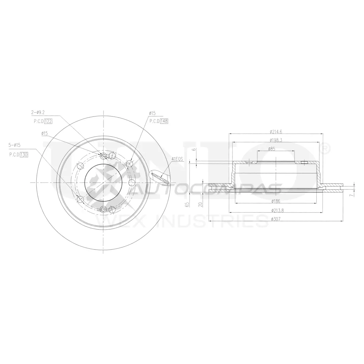 Диск тормозной задний UNIO RUT5R 4 BRD-20464 1441314041 изображение 0
