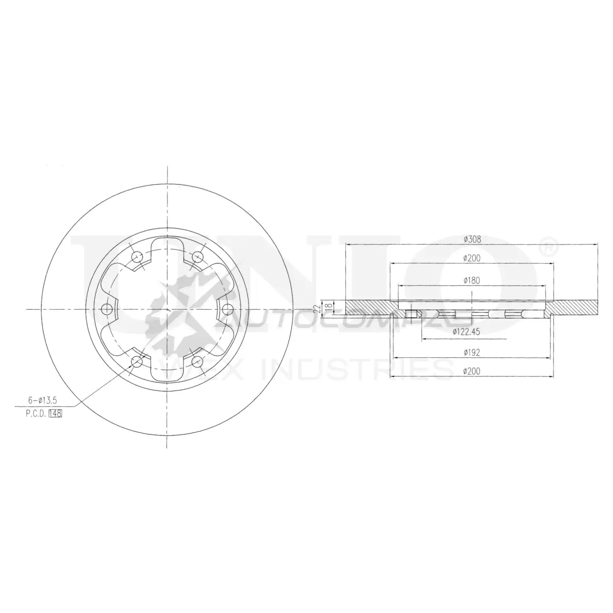 Диск тормозной задний UNIO 1441314078 7LM M70U BRD-20232 изображение 0