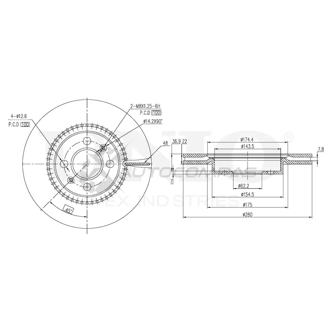 Диск тормозной передний UNIO WE SBD BRD-20589 1441314133 изображение 0