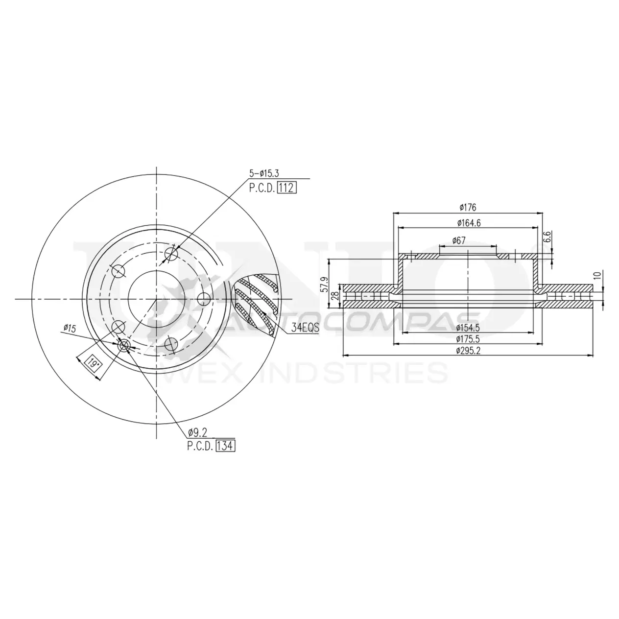 Диск тормозной передний UNIO BRD-20440 6C QUP 1441314242