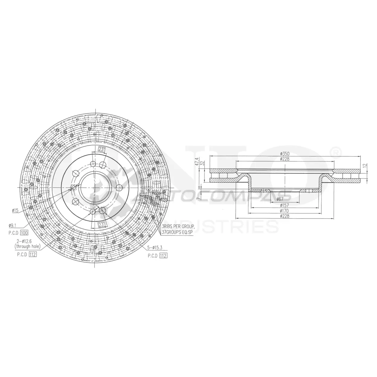 Диск тормозной передний UNIO 1441314246 QGOX78 1 BRD-20513