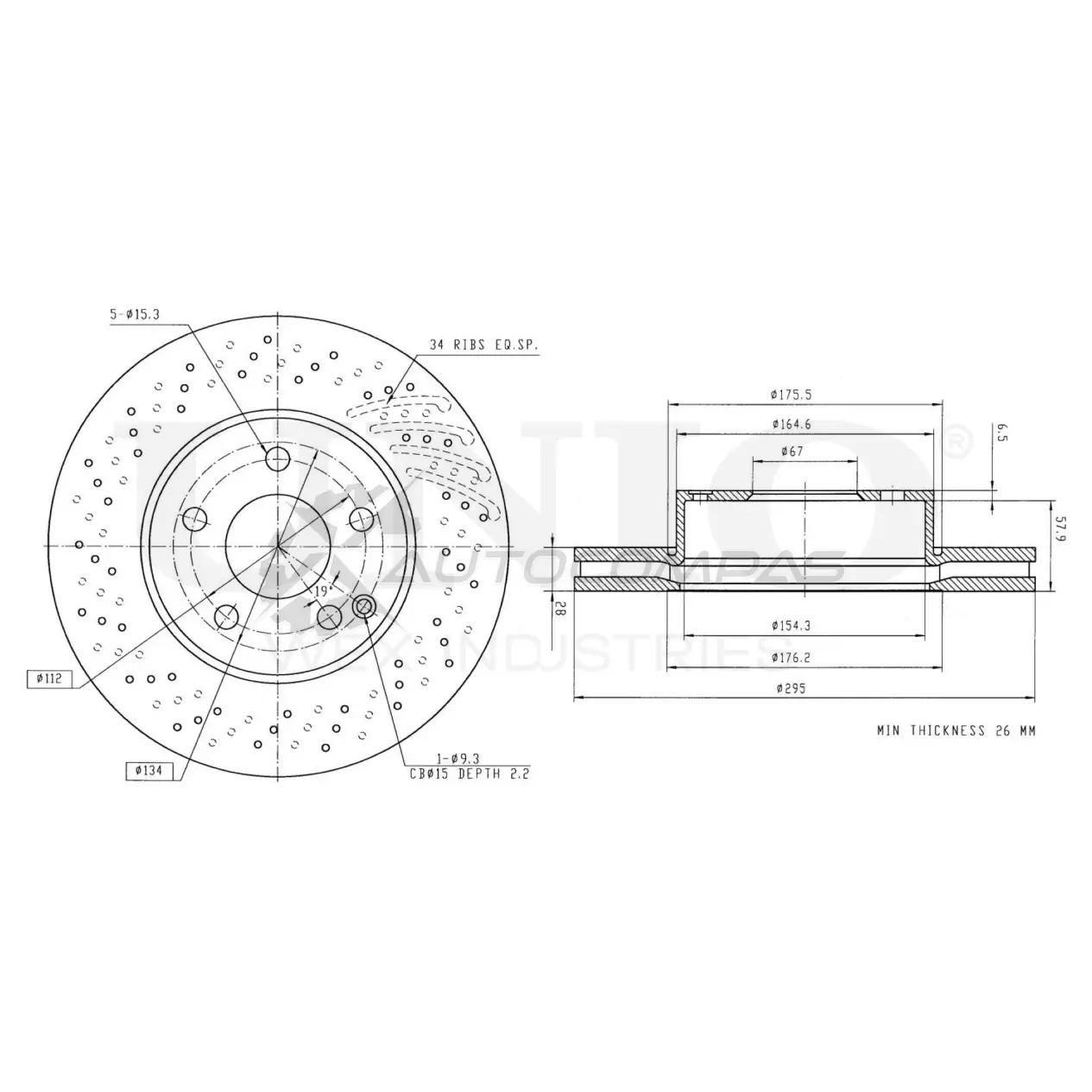 Диск тормозной передний UNIO 1441314250 BRD-20312 JSH JTD