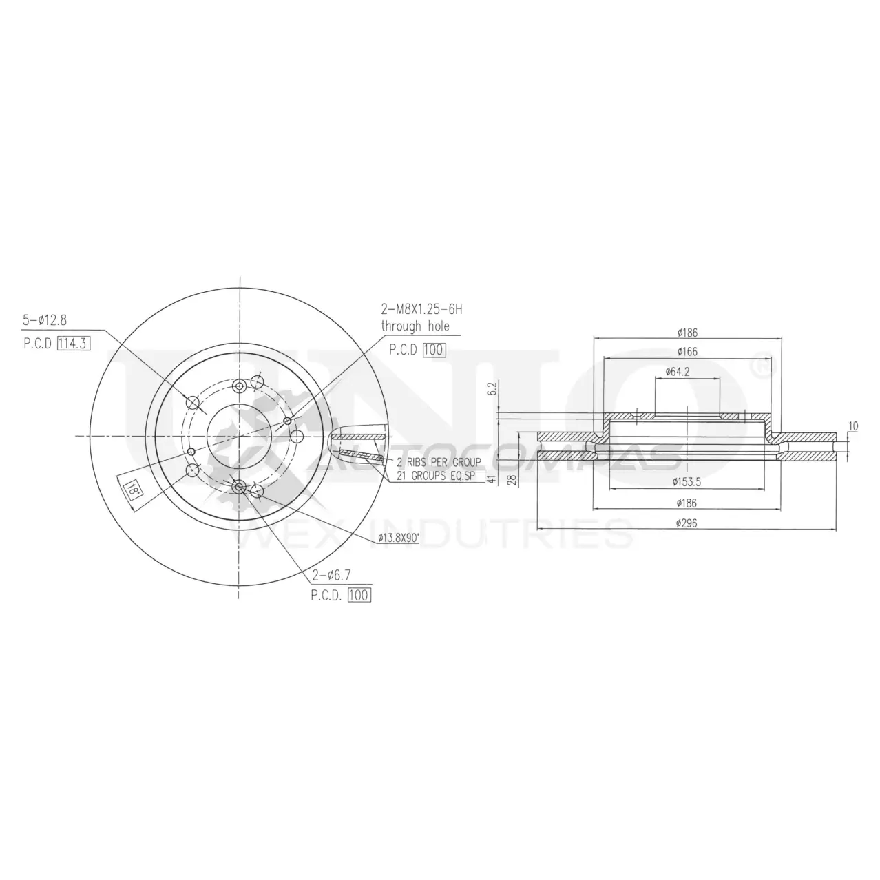 Диск тормозной передний UNIO BRD-20576 UOSVC DD 1441314308