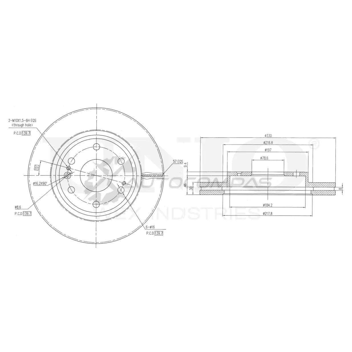 Диск тормозной передний UNIO 1441314437 LS1VYL 1 BRD-20288