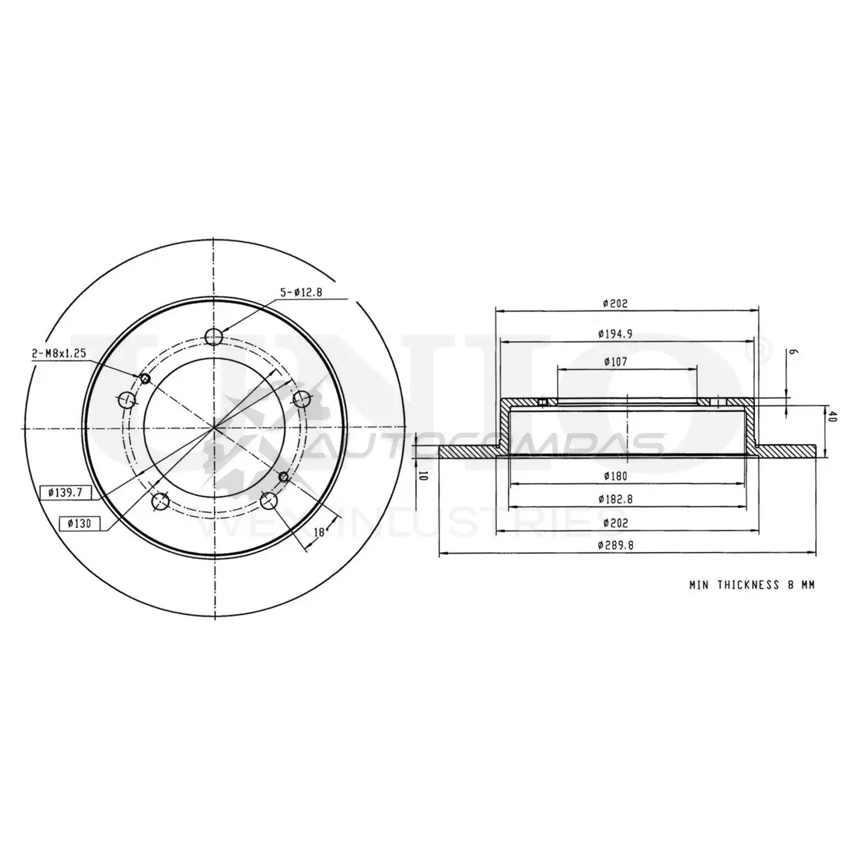 Диск тормозной передний UNIO BRD-20545 LMU Z5NR 1441314458