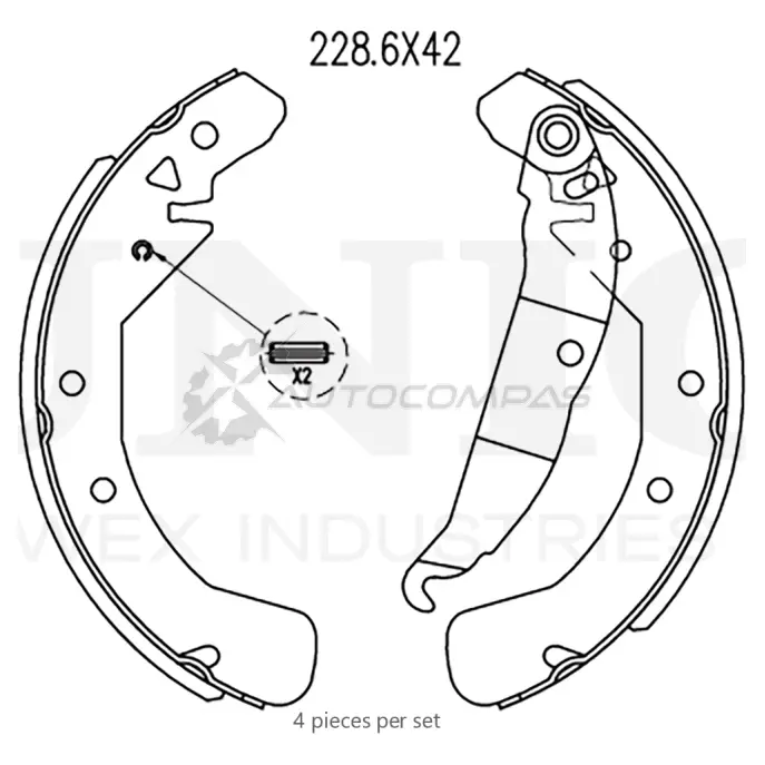 Колодки тормозные барабанные задние UNIO WKB2 S9M 1441314487 BRP-10101