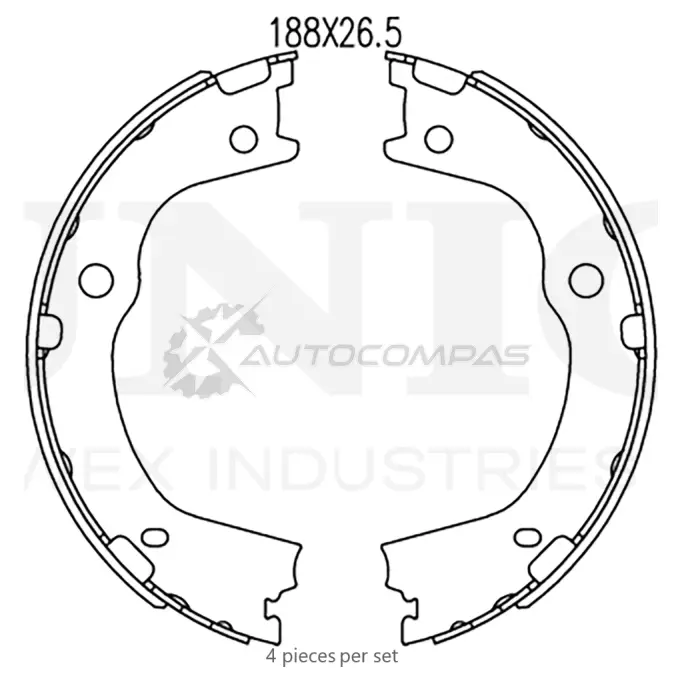 Колодки тормозные барабанные задние UNIO TQ KN5P4 BRP-10050 1441314495