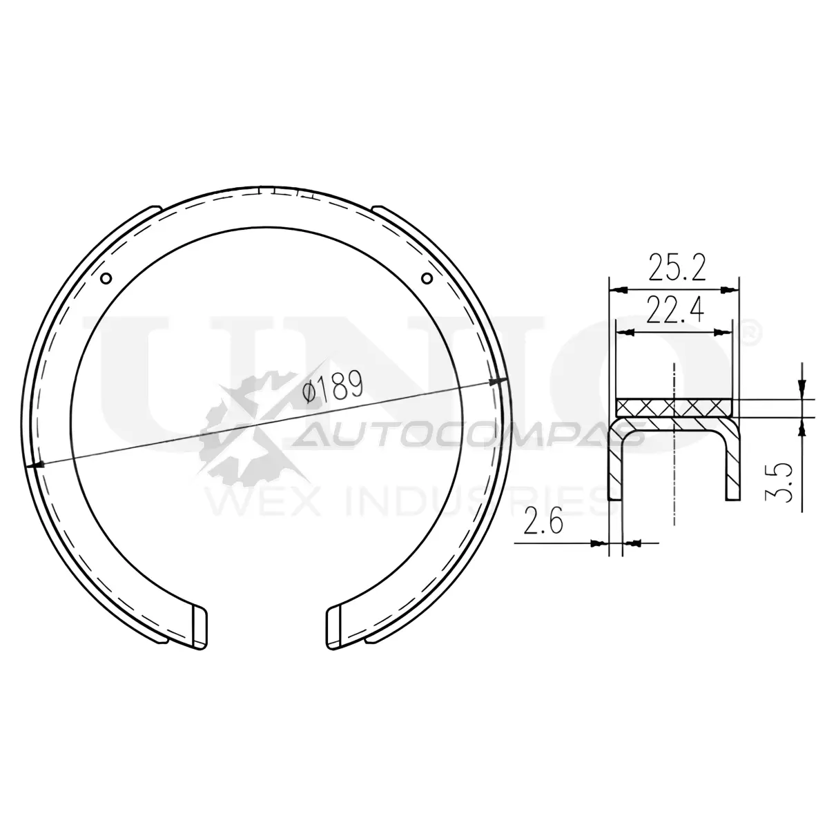 Колодки тормозные барабанные задние UNIO 2 0CGK8 BRP-10106 1441314498