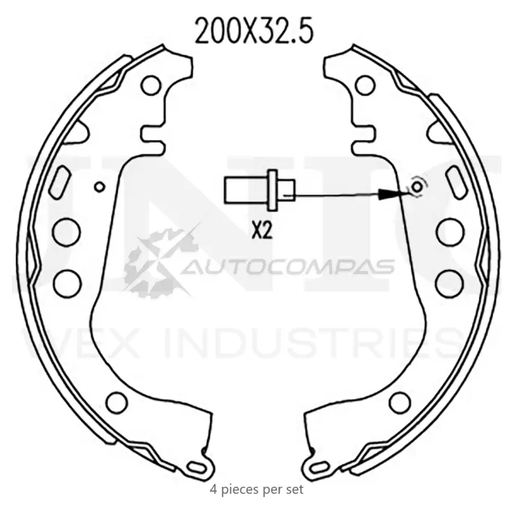 Колодки тормозные барабанные задние UNIO RA02 Y 1441314504 BRP-10096