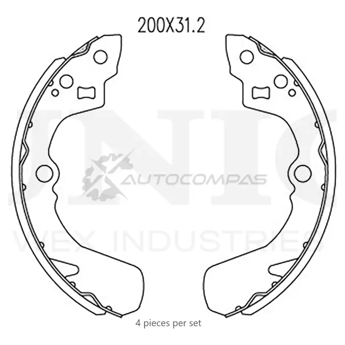 Колодки тормозные барабанные задние UNIO 1441314512 U YW97 BRP-10031