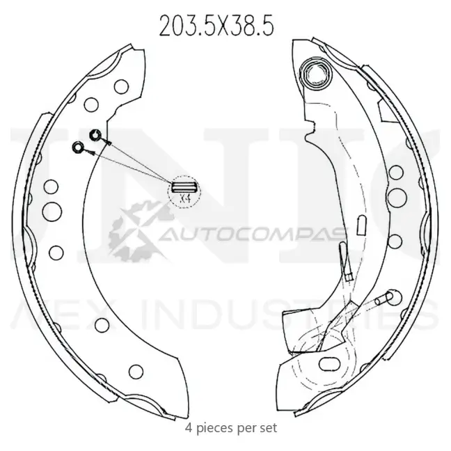 Колодки тормозные барабанные задние UNIO BRP-10066 SO 2Y5 1441314514
