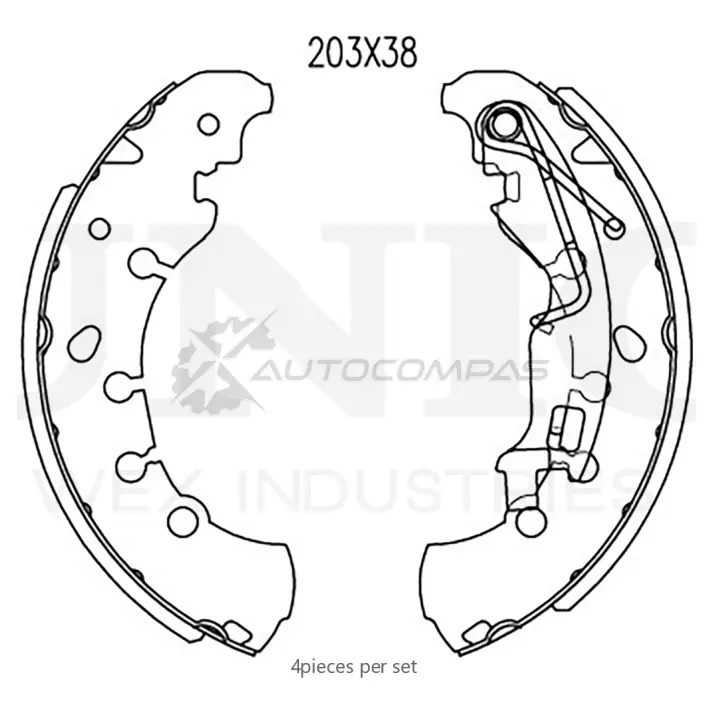 Колодки тормозные барабанные задние UNIO D6V0 6FM 1441314516 BRP-10071 изображение 0