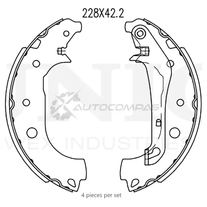 Колодки тормозные барабанные задние UNIO 1441314523 57I 4C BRP-10090
