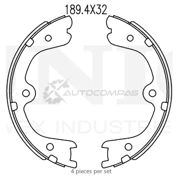 Колодки тормозные барабанные задние UNIO 1441314526 BRP-10001 1FTZ K