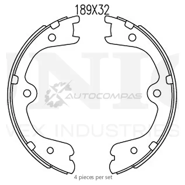 Колодки тормозные барабанные задние UNIO Y7A WA 1441314527 BRP-10016