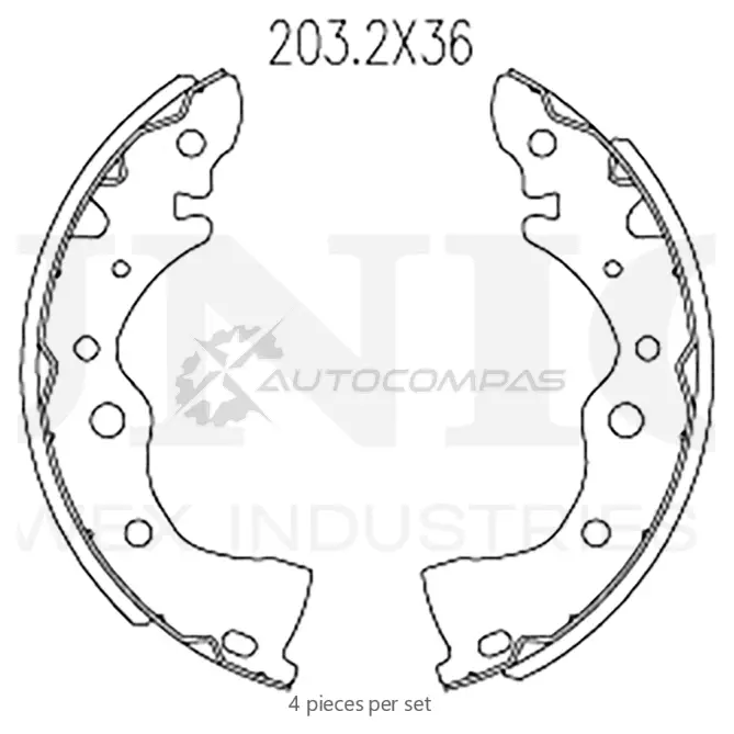 Колодки тормозные барабанные задние UNIO NQ KKX0 1441314531 BRP-10107