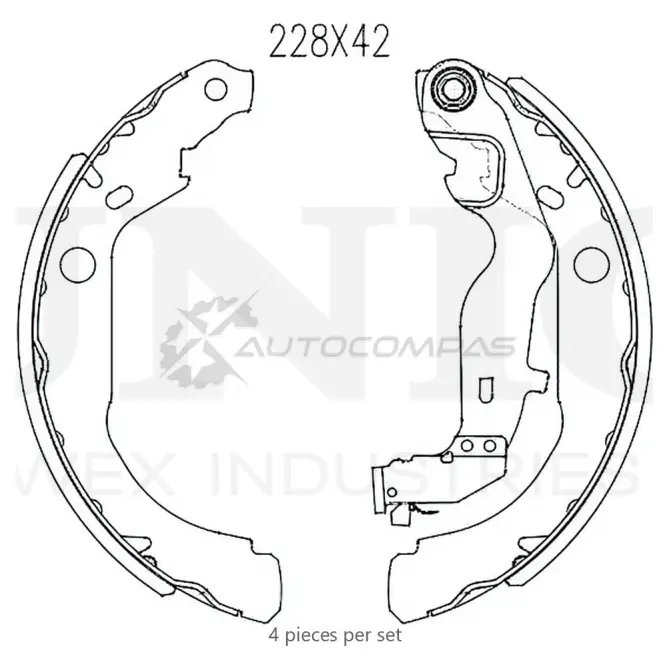 Колодки тормозные барабанные задние UNIO UM1SQ0 8 BRP-10061 1441314548