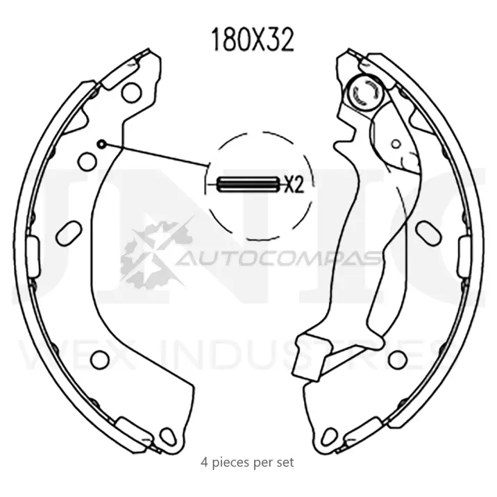 Колодки тормозные барабанные задние UNIO BRP-10025 5HE IZ 1441314551