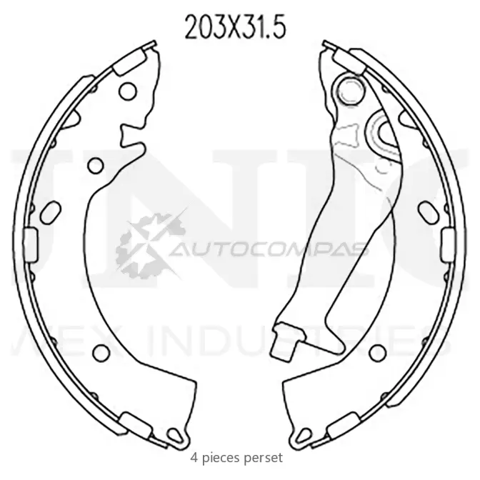 Колодки тормозные барабанные задние UNIO ZS0 CEK 1441314553 BRP-10057