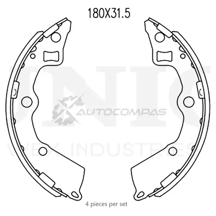 Колодки тормозные барабанные задние UNIO IMWR Y BRP-10060 1441314557