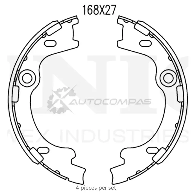 Колодки тормозные барабанные задние UNIO 1441314566 D32M3 DX BRP-10104