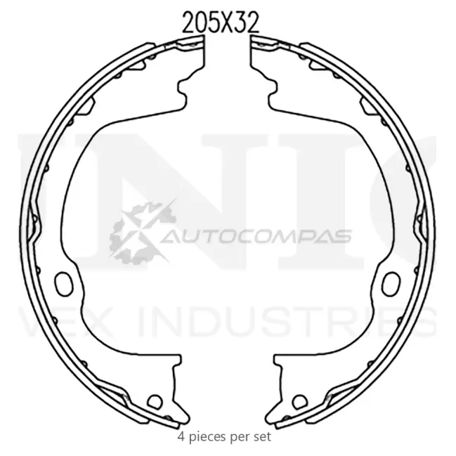 Колодки тормозные барабанные задние UNIO 1441314575 F87 LRK2 BRP-10093