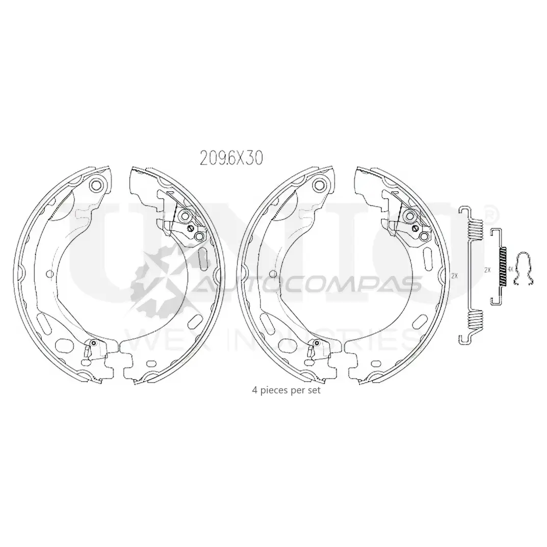 Колодки тормозные барабанные задние UNIO S29 8S BRP-10079 1441314577
