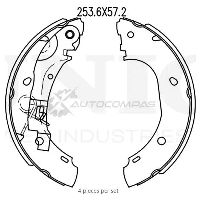 Колодки тормозные барабанные задние UNIO 1441314581 BRP-10023 LBE 26