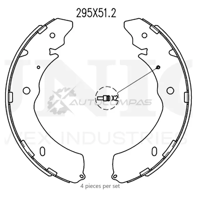 Колодки тормозные барабанные задние UNIO VCY W5LA BRP-10010 1441314582