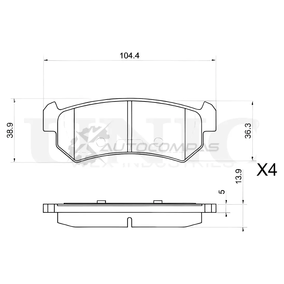 Колодки тормозные дисковые задние UNIO BRP-20145 SVS XCKC 1441314597